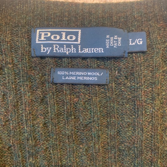 Men's Olive Cable Knit Vest - Picture 2 of 5